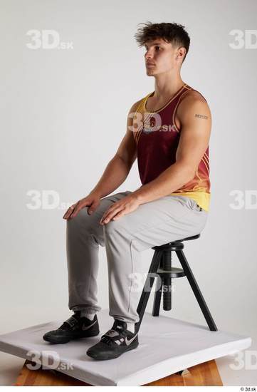 Man White Athletic Male Studio Poses