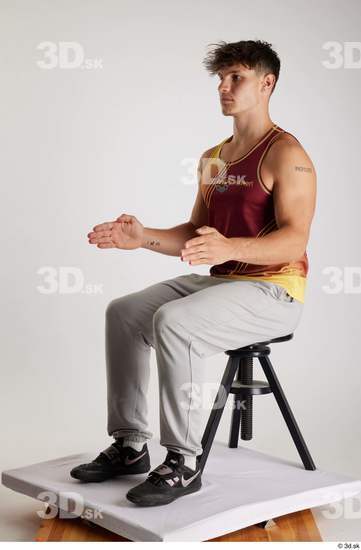 Man White Athletic Male Studio Poses