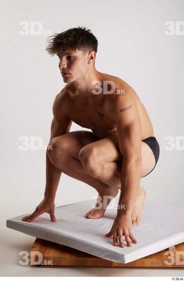 Man White Athletic Male Studio Poses