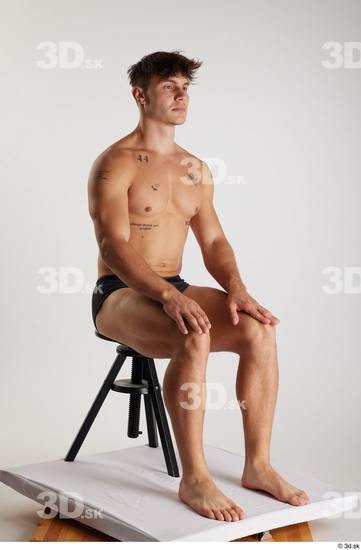 Man White Athletic Male Studio Poses