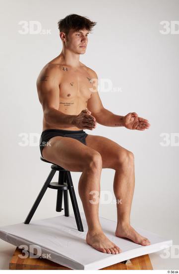 Man White Athletic Male Studio Poses