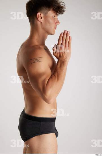 Man White Athletic Male Studio Poses