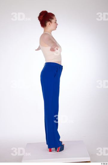 Woman White Slim Female Studio Poses