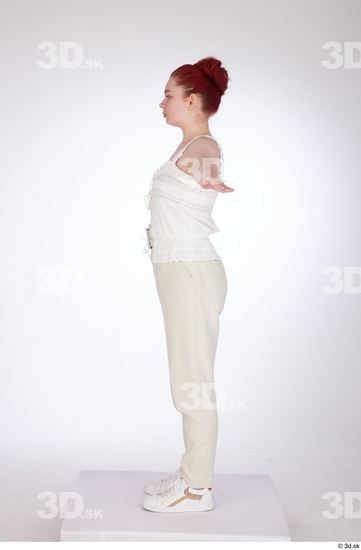 Woman White Slim Female Studio Poses