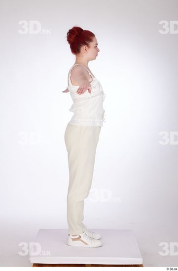 Woman White Slim Female Studio Poses