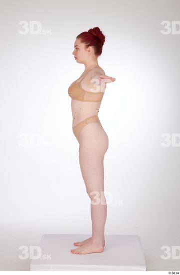 Woman White Slim Female Studio Poses