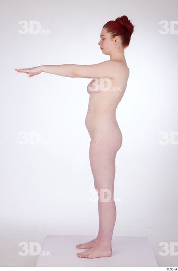 Woman White Slim Female Studio Poses