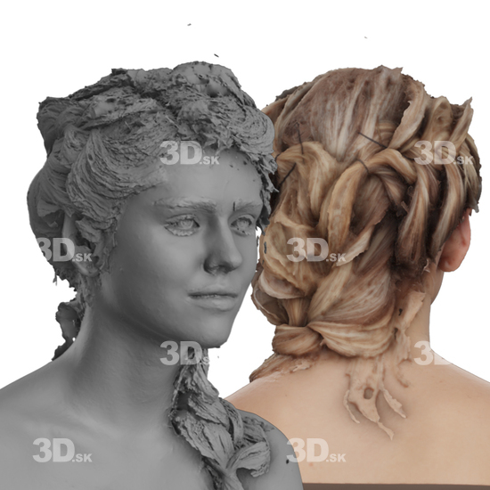 Head Woman White 3D Groom Raw