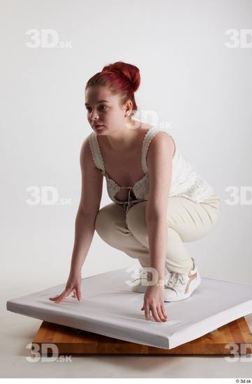 Woman White Slim Female Studio Poses