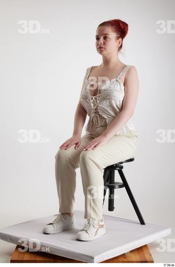 Woman White Slim Female Studio Poses