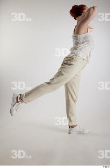 Woman White Slim Female Studio Poses