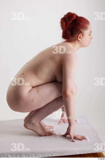 Woman White Slim Female Studio Poses