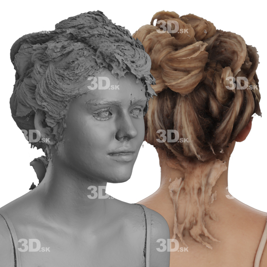 Head Woman White 3D Groom Raw