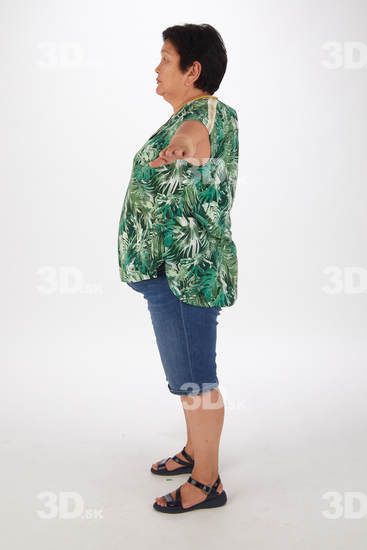 Whole Body Woman T poses Asian Casual Overweight Street photo references