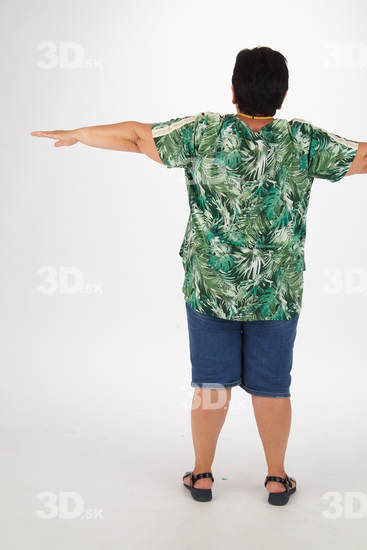 Whole Body Woman T poses Asian Casual Overweight Street photo references