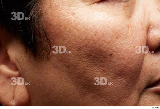 Face Cheek Ear Hair Skin Woman Asian Overweight Wrinkles Studio photo references