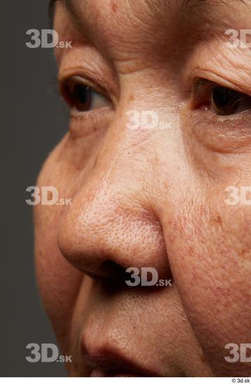 Face Nose Skin Woman Asian Overweight Wrinkles Studio photo references