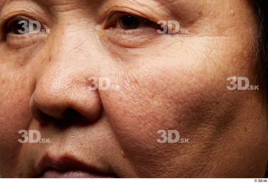 Eye Face Mouth Nose Cheek Skin Woman Asian Overweight Wrinkles Studio photo references