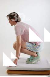 Tony  1 casual dressed kneeling mint sneakers striped shorts&hellip;