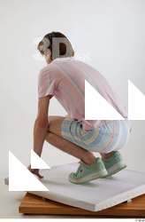 Tony  1 casual dressed kneeling mint sneakers striped shorts&hellip;