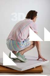 Tony  1 casual dressed kneeling mint sneakers striped shorts&hellip;