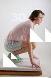 Tony  1 casual dressed kneeling mint sneakers striped shorts&hellip;