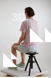 Tony  1 casual dressed mint sneakers sitting striped shorts&hellip;