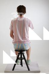 Tony  1 casual dressed mint sneakers sitting striped shorts&hellip;