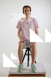 Tony  1 casual dressed mint sneakers sitting striped shorts&hellip;