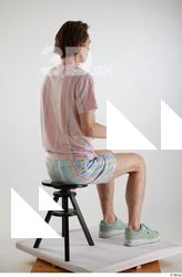 Tony  1 casual dressed mint sneakers sitting striped shorts&hellip;