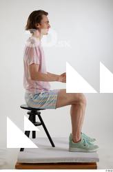 Tony  1 casual dressed mint sneakers sitting striped shorts&hellip;