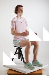 Tony  1 casual dressed mint sneakers sitting striped shorts&hellip;