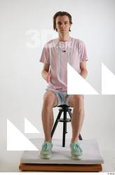 Tony  1 casual dressed mint sneakers sitting striped shorts&hellip;