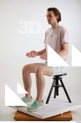 Tony  1 casual dressed mint sneakers sitting striped shorts&hellip;