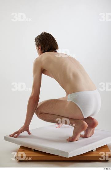 Man White Slim Male Studio Poses