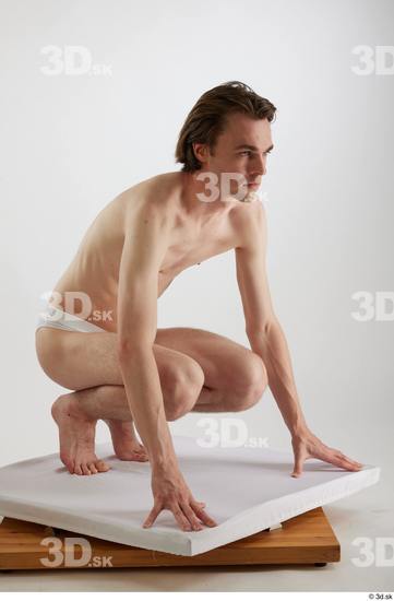 Man White Slim Male Studio Poses