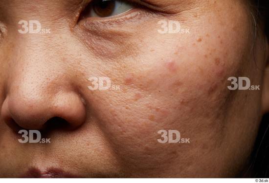 Eye Face Nose Cheek Skin Woman Asian Chubby Wrinkles Studio photo references