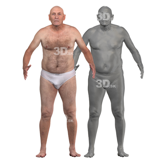 Whole Body Man White 3D Clean A-Pose Bodies