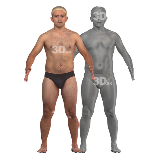 Whole Body Man Hispanic 3D Clean A-Pose Bodies