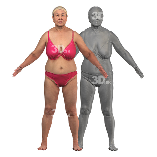 Whole Body Man White Chubby 3D Clean A-Pose Bodies