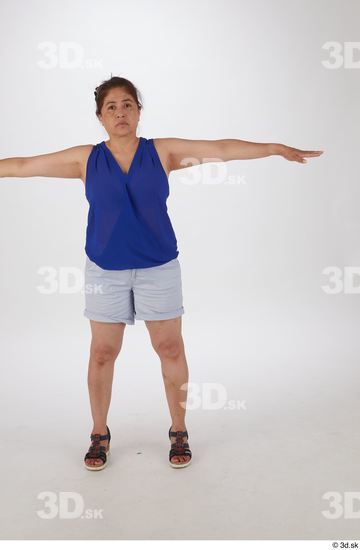 Whole Body Woman T poses Casual Chubby Street photo references