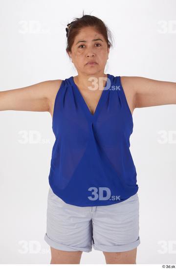 Upper Body Woman Casual Chubby Street photo references
