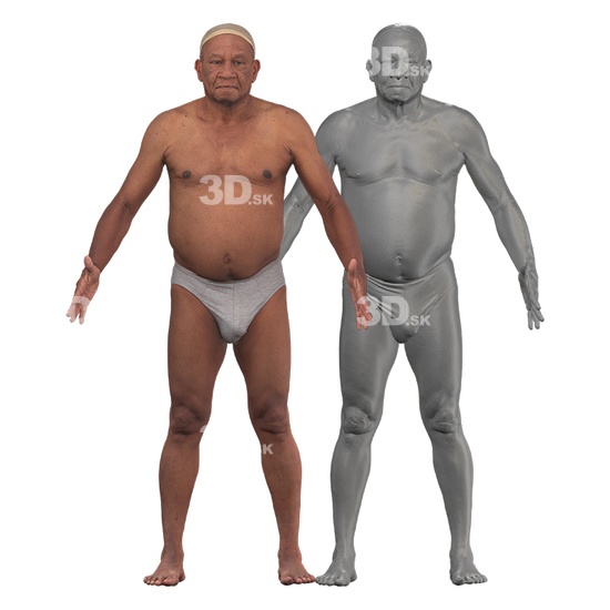 Whole Body Man Black 3D Clean A-Pose Bodies