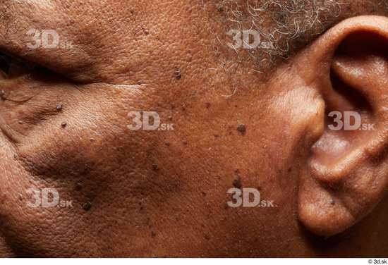 Face Cheek Ear Skin Man Black Slim Wrinkles Studio photo references