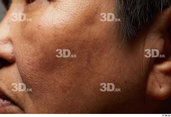 Face Cheek Ear Hair Skin Woman Asian Slim Wrinkles Studio photo references