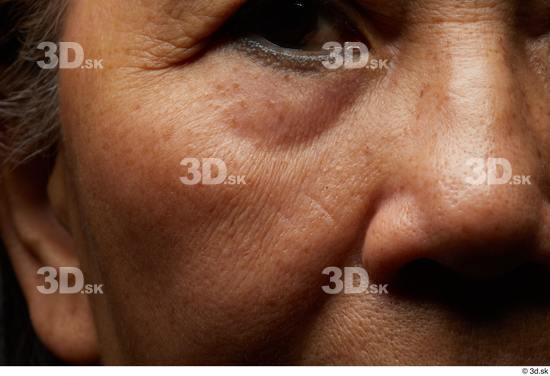 and more Face Nose Cheek Skin Woman Asian Slim Wrinkles Studio photo references