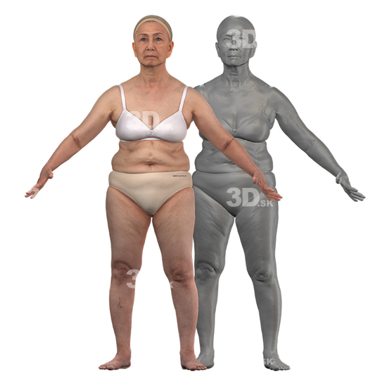 and more Whole Body Woman White 3D Clean A-Pose Bodies