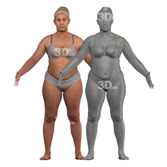 Whole Body White 3D Clean A-Pose Bodies