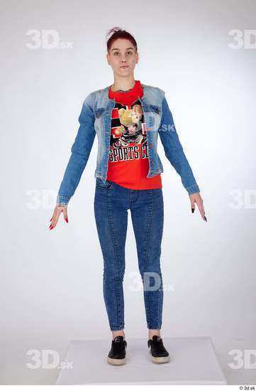 Woman White Slim Female Studio Poses