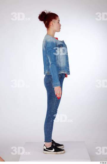 Woman White Slim Female Studio Poses